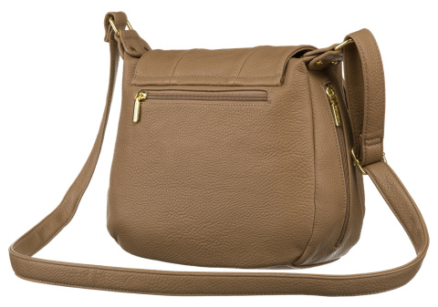 Torebka Z Ekologicznej Skóry Włoskiej Rovicky (PL) R-KP-13-A19-1856 BEŻOWA Z Klapką 30 x 25 x 12 [cm]