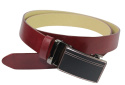 Wizytowy Pasek Skórzany 35 mm PAS-MAX (PL) Pełna Klamra AUTOMAT/SAMOZACISK Garnitur CZEREŚNIOWY K61 ASZ35/KASZ31
