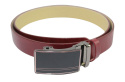 Wizytowy Pasek Skórzany 35 mm PAS-MAX (PL) Pełna Klamra AUTOMAT/SAMOZACISK Garnitur CZEREŚNIOWY K61 ASZ35/KASZ31