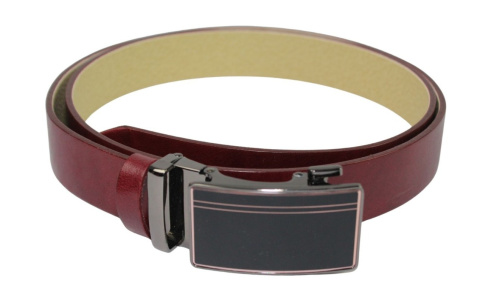 Wizytowy Pasek Skórzany 35 mm PAS-MAX (PL) Pełna Klamra AUTOMAT/SAMOZACISK Garnitur CZEREŚNIOWY K61 ASZ35/KASZ31