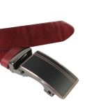 Wizytowy Pasek Skórzany 35 mm PAS-MAX (PL) Pełna Klamra AUTOMAT/SAMOZACISK Garnitur CZEREŚNIOWY K61 ASZ35/KASZ31