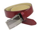 Wizytowy Pasek Skórzany 35 mm PAS-MAX (PL) Pełna Klamra AUTOMAT/SAMOZACISK Garnitur CZEREŚNIOWY K61 ASZ35/KASZ68