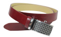 Wizytowy Pasek Skórzany 35 mm PAS-MAX (PL) Pełna Klamra AUTOMAT/SAMOZACISK Garnitur CZEREŚNIOWY K61 ASZ35/KASZ79