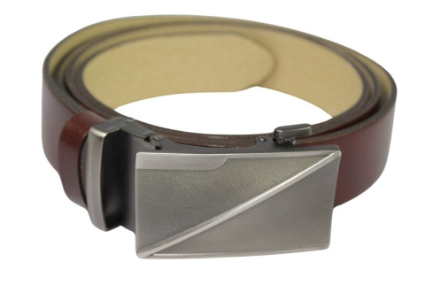 Wizytowy Pasek Skórzany 35 mm PAS-MAX (PL) Pełna Klamra AUTOMAT/SAMOZACISK Garnitur KARMELOWY K40 ASZ35/KAS79