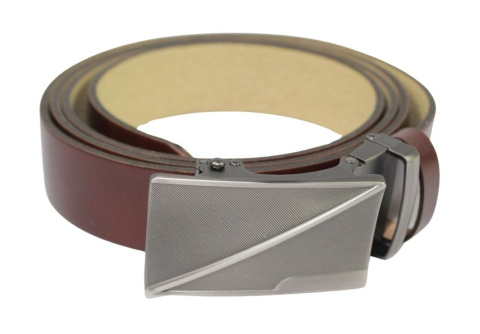 Wizytowy Pasek Skórzany 35 mm PAS-MAX (PL) Pełna Klamra AUTOMAT/SAMOZACISK Garnitur KARMELOWY K40 ASZ35/KAS79