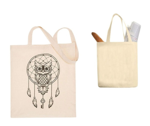 Bawełniana Torba Na Ramię Wzór SOWA 40 x 38 [cm]