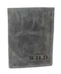 Portfel Męski Skórzany ALWAYS WILD Skóra Licowa Duży Pionowy Dwa Skrzydełka RFID N4-P-CHM 0983 CZARNY 13 x 10 x 2 [cm]