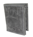 Portfel Męski Skórzany ALWAYS WILD Skóra Licowa Duży Pionowy Dwa Skrzydełka RFID N4-P-CHM 0983 CZARNY 13 x 10 x 2 [cm]