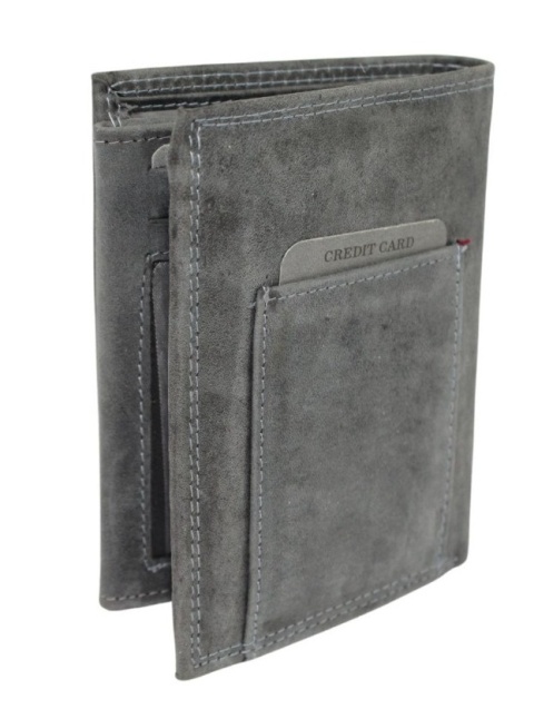 Portfel Męski Skórzany ALWAYS WILD Skóra Licowa Duży Pionowy Dwa Skrzydełka RFID N4-P-CHM 0983 CZARNY 13 x 10 x 2 [cm]