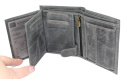 Portfel Męski Skórzany ALWAYS WILD Skóra Licowa Duży Pionowy Dwa Skrzydełka RFID N4-P-CHM 0983 CZARNY 13 x 10 x 2 [cm]
