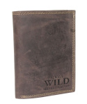 Portfel Męski Skórzany ALWAYS WILD Skóra Licowa Duży Pionowy Dwa Skrzydełka RFID N4-P-CHM 0990 BRĄZOWY 13 x 10 x 2 [cm]