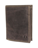 Portfel Męski Skórzany ALWAYS WILD Skóra Licowa Duży Pionowy Dwa Skrzydełka RFID N4-P-CHM 0990 BRĄZOWY 13 x 10 x 2 [cm]