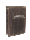 Portfel Męski Skórzany ALWAYS WILD Skóra Licowa Duży Pionowy Dwa Skrzydełka RFID N4-P-CHM 0990 BRĄZOWY 13 x 10 x 2 [cm]