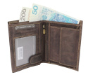 Portfel Męski Skórzany ALWAYS WILD Skóra Licowa Duży Pionowy Dwa Skrzydełka RFID N4-P-CHM 0990 BRĄZOWY 13 x 10 x 2 [cm]