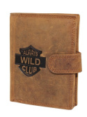 Portfel Męski Skórzany ALWAYS WILD Skóra Licowa Duży Pionowy Z Zapięciem RFID AW-N4L-GHD/5404 BRĄZOWY 13 x 10 x 2 [cm]