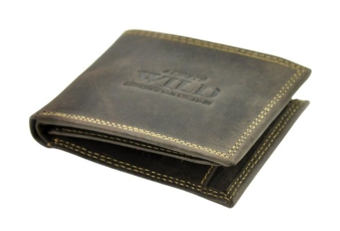 Portfel Męski Skórzany ALWAYS WILD Skóra Licowa Mały Poziomy  RFID N0035-CHM/8694 CZARNY 10 x 9 x 2 [cm]