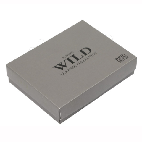 Portfel Męski Skórzany ALWAYS WILD Skóra Licowa Mały Poziomy  RFID N0035-CHM/8717 KONIAKOWY 10 x 9 x 2 [cm]
