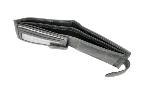 Portfel Męski Skórzany ALWAYS WILD Skóra Licowa Mały Poziomy Z Zapięciem RFID N0035L-CHM/8731 BRĄZOWY 10,5 x 9 x 2 [cm]