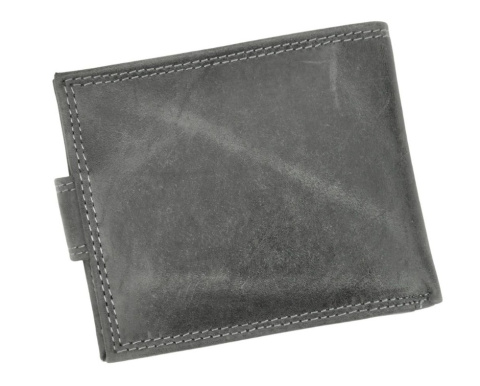 Portfel Męski Skórzany ALWAYS WILD Skóra Licowa Mały Poziomy Z Zapięciem RFID N0035L-CHM/8724 CZARNY 10,5 x 9 x 2 [cm]