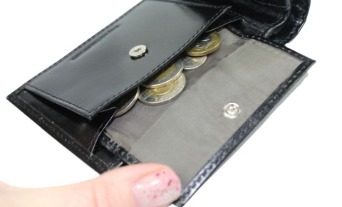 Portfel Męski Skórzany EMPORIO VALENTINI Duży Skóra Bydlęca Poziomy Jedno Skrzydełko 563-292E CZARNY 12,5 x 10 x 2,5 [cm]