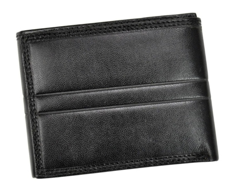Portfel Męski Skórzany VALENTINI Mały Skóra Bydlęca Poziomy Jedno Skrzydełko 987-992 CZARNY 11 x 8,5 x 2 [cm]