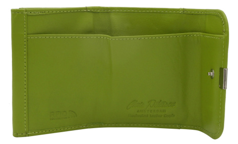 Portfelik Uniwersalny Mała Sakieweczka Skórzana Peterson MARS Skóra Naturalna RFID RD-GC02 ZIELONY 10 x 7 x 2 [cm]