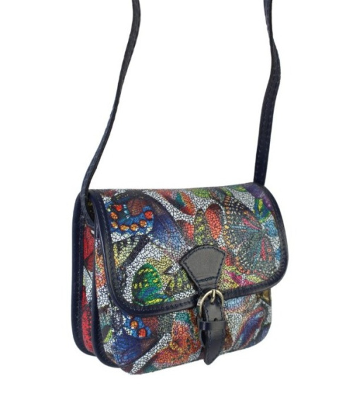 Torebka Ze Skóry Naturalnej GREGORIO (PL) 112 KWIATOWA Z Klapką 16,5 x 15 x 6,5 [cm]