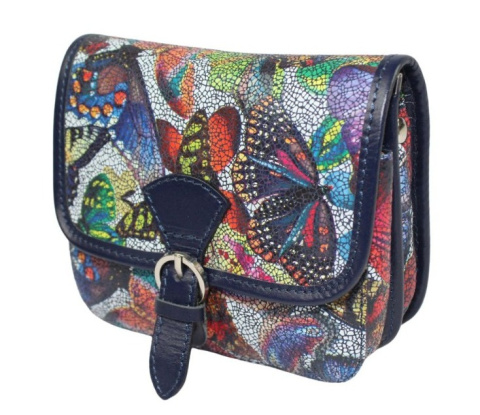 Torebka Ze Skóry Naturalnej GREGORIO (PL) 112 KWIATOWA Z Klapką 16,5 x 15 x 6,5 [cm]