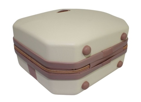 Ekskluzywny Kuferek Mały ROGOWSKI BALI 820 KREMOWY 31 x 31 x 19 11 Litrów