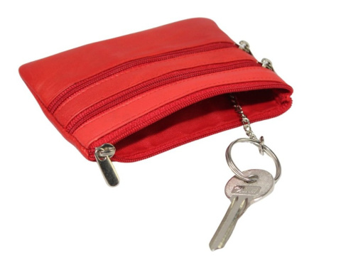 Etui Na Klucze Skórzane Polska Galanteria (PL) Skóra Naturalna Trzy Zamki Na Jeden Komplet Kluczy MULTI 12 x 8,5 x 1 [cm]