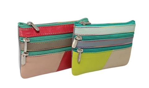 Etui Na Klucze Skórzane Polska Galanteria (PL) Skóra Naturalna Trzy Zamki Na Jeden Komplet Kluczy MULTI 12 x 8,5 x 1 [cm]