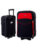 Mała Ekskluzywna Materiałowa Walizka Turystyczna RGL 773 CZARNO-CZERWONA 55 x 38 x 30 31 Litrów Paris Collection