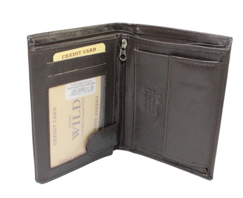 Portfel Męski Skórzany WILD Skóra Licowa Duży Pionowy Bez Zapięcia N4-P 7834 13 x 10 x 2,5 [cm]