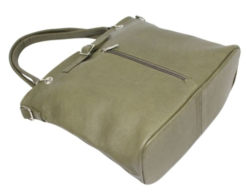 Torebka Skórzana MAGRE (PL) ELA BIS Skóra Naturalna Gładka OLIWKOWA 31 x 36 x 11,5 [cm]