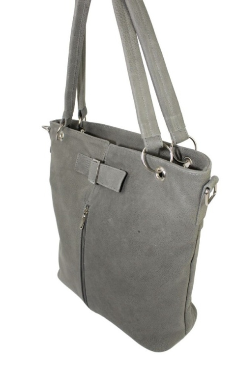 Torebka Skórzana MAGRE (PL) ELA Skóra Naturalna Surowa Skóra GRAFITOWY