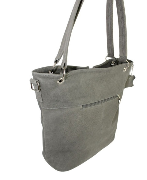 Torebka Skórzana MAGRE (PL) ELA Skóra Naturalna Surowa Skóra GRAFITOWY