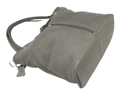 Torebka Skórzana MAGRE (PL) ELA Skóra Naturalna Surowa Skóra GRAFITOWY