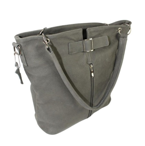 Torebka Skórzana MAGRE (PL) ELA Skóra Naturalna Surowa Skóra GRAFITOWY