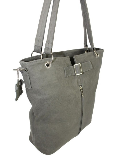 Torebka Skórzana MAGRE (PL) ELA Skóra Naturalna Surowa Skóra GRAFITOWY