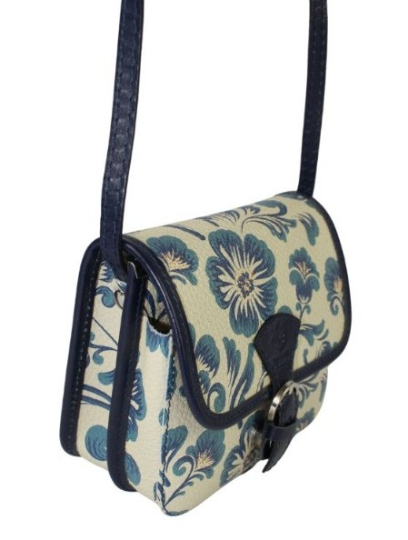 Torebka Ze Skóry Naturalnej GREGORIO (PL) 112 FL-4 KWIATOWA Z Klapką 16,5 x 15 x 6,5 [cm]