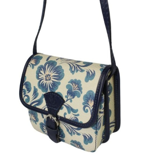 Torebka Ze Skóry Naturalnej GREGORIO (PL) 112 FL-4 KWIATOWA Z Klapką 16,5 x 15 x 6,5 [cm]