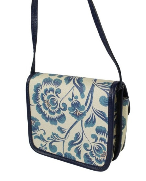 Torebka Ze Skóry Naturalnej GREGORIO (PL) 112 FL-4 KWIATOWA Z Klapką 16,5 x 15 x 6,5 [cm]