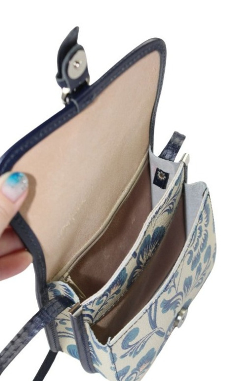 Torebka Ze Skóry Naturalnej GREGORIO (PL) 112 FL-4 KWIATOWA Z Klapką 16,5 x 15 x 6,5 [cm]