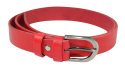 Pasek Damski Skórzany CEZ-MAR (PL) Skóra Licowa EXTRA 30 mm CZERWONY