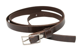 Pasek Damski Skórzany COMPLEX (PL) 15 mm CZEKOLADOWY Skóra Węża Wąski