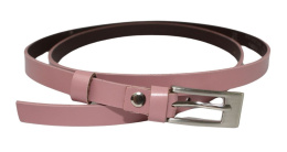 Pasek Damski Skórzany Gładki COMPLEX (PL) 15 mm RÓŻOWY Wąski