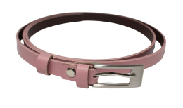 Pasek Damski Skórzany Gładki COMPLEX (PL) 15 mm RÓŻOWY Wąski