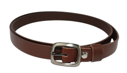 Pasek Damski Skórzany Gładki COMPLEX (PL) 20 mm CIEMNY CZEKOLADOWY Wąski