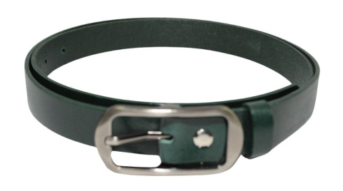 Pasek Damski Skórzany PAS-MAX (PL) Skóra Licowa EXTRA Gładki 25 mm CIEMNY ZIELONY K111
