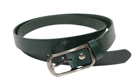 Pasek Damski Skórzany PAS-MAX (PL) Skóra Licowa EXTRA Gładki 25 mm CIEMNY ZIELONY K111